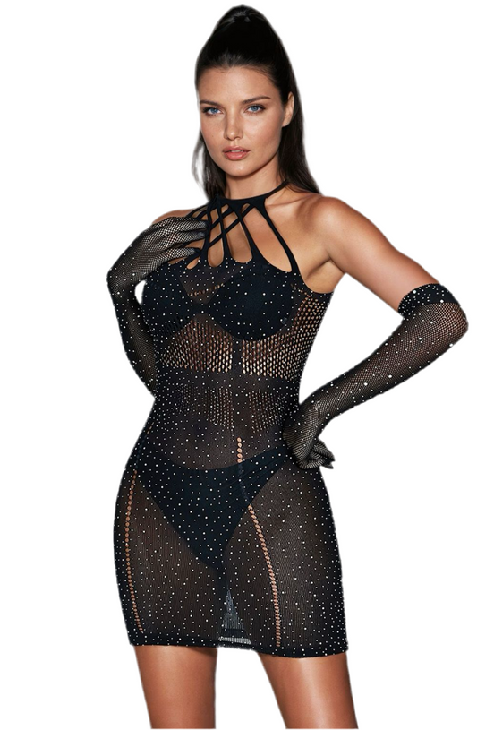 YesX YX865 Sparkle Rhinestone Fishnet