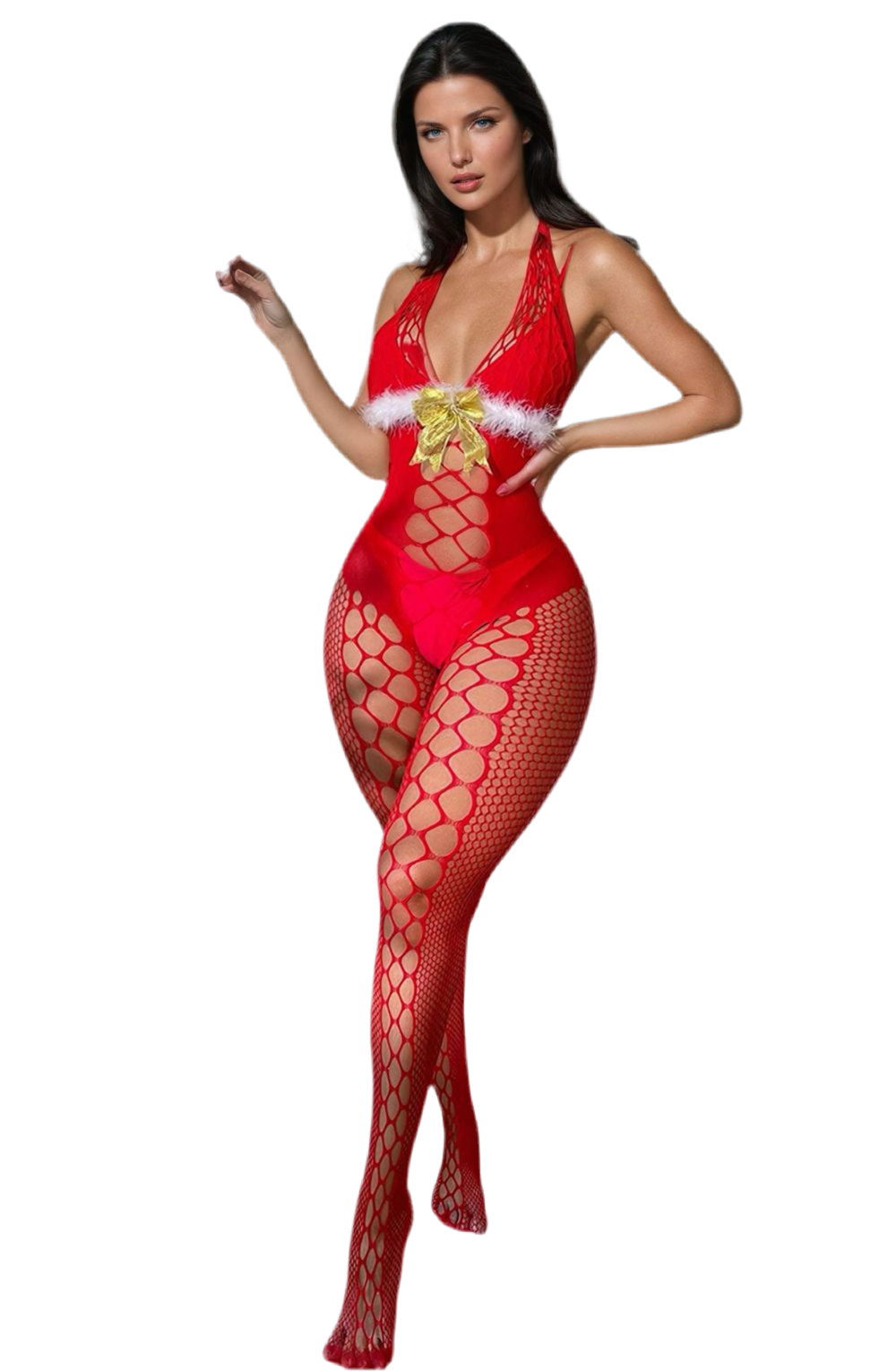 YesX YX876 Christmas Fluffy Bodystocking