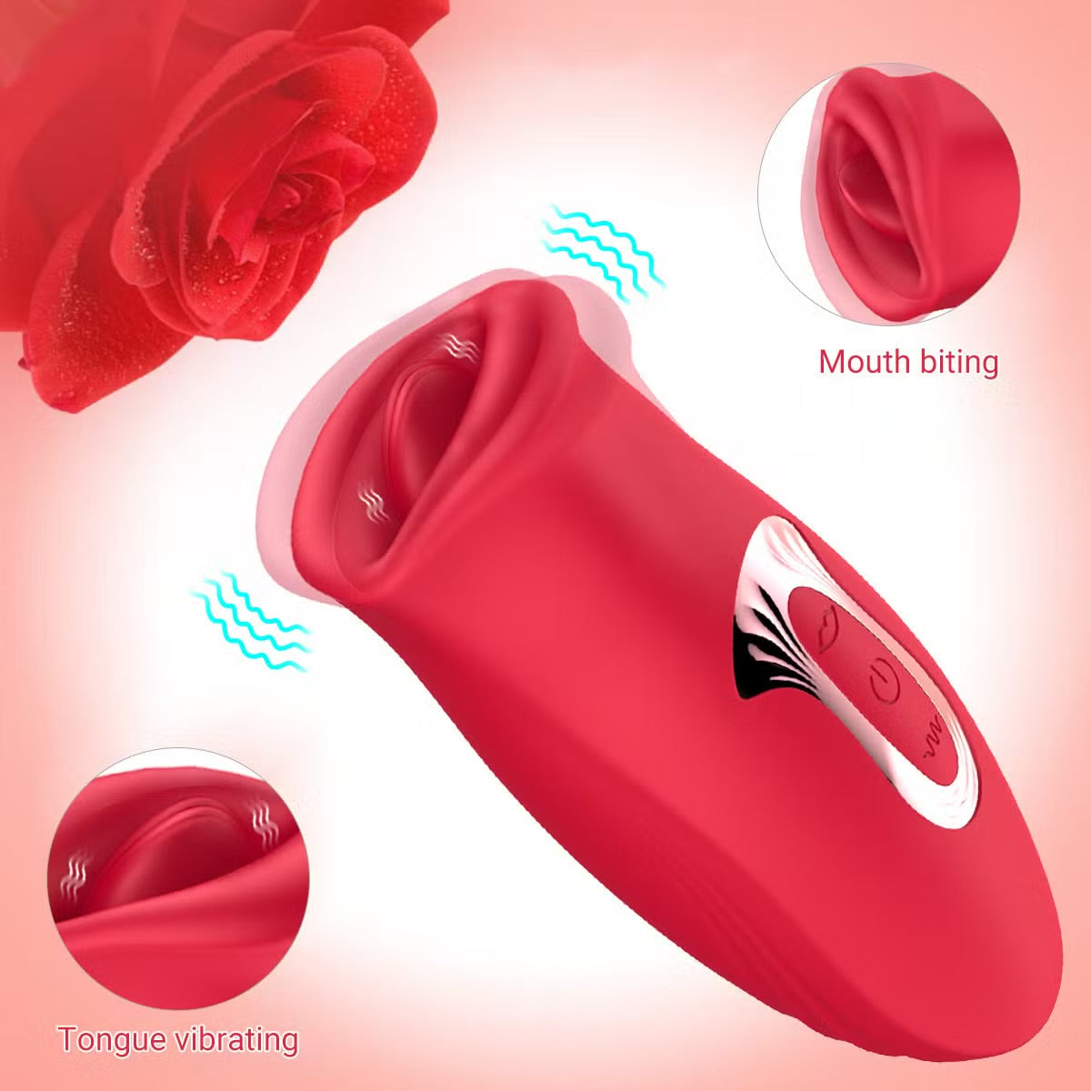 Oral Fun Moving Lips Tongue Vibrator