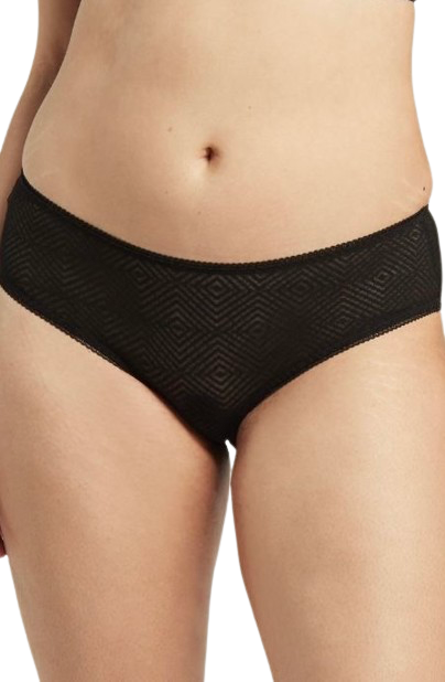 The Sheer Deco Hipster Brief Black