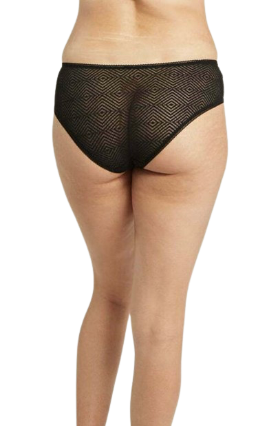 The Sheer Deco Hipster Brief Black