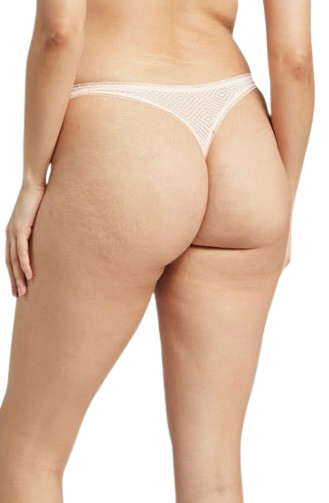 The Sheer Deco Barely There Thong Blush Pink