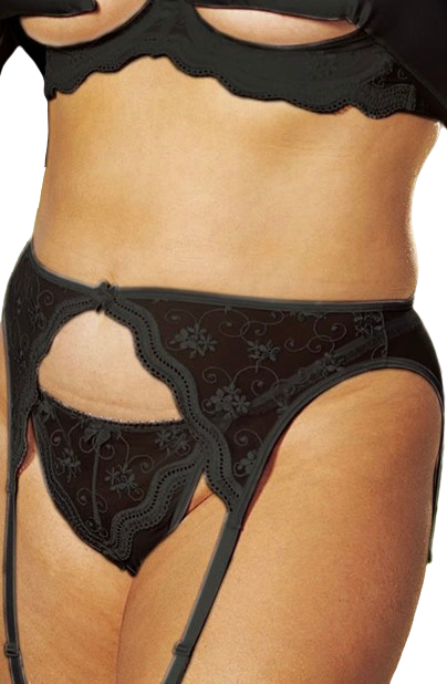 Shirley of Hollywood X622 Black Garter Belt