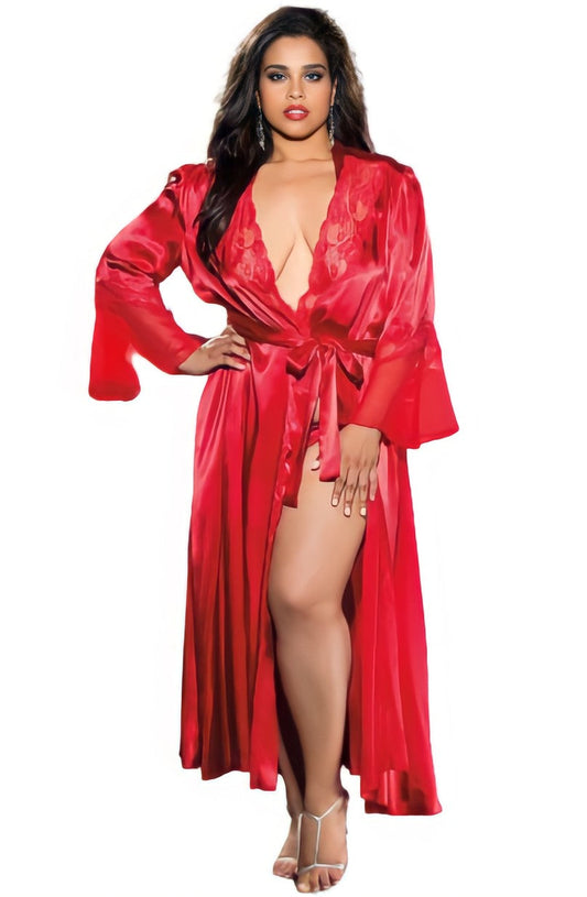 Shirley of Hollywood X20559 Red Long Robe