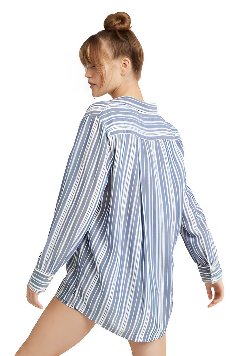 The Midi Shirt French Navy Stripe