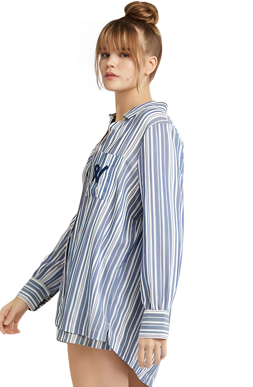 The Midi Shirt French Navy Stripe