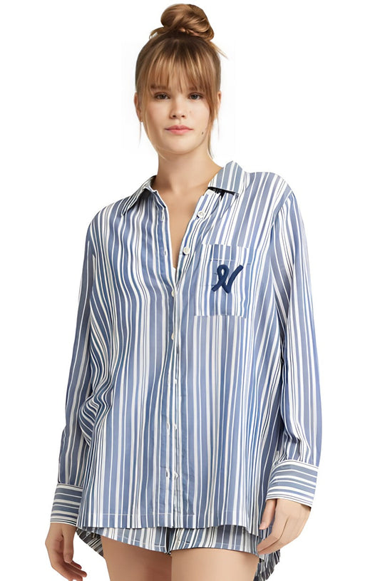 The Midi Shirt French Navy Stripe