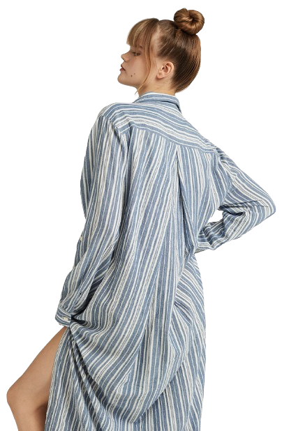 The Maxi Shirt French Navy Stripe