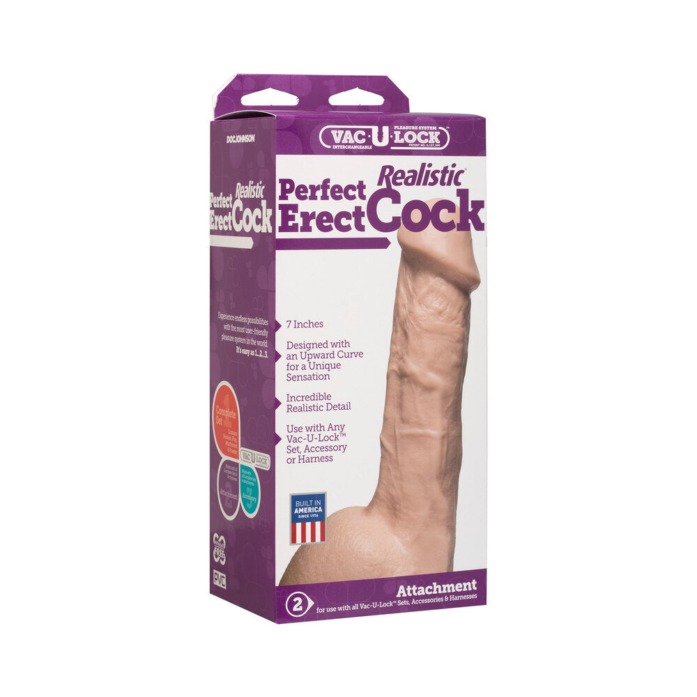 VacULock 7 Inch Perfect Erect Cock Attachment Flesh Pink - APLTD