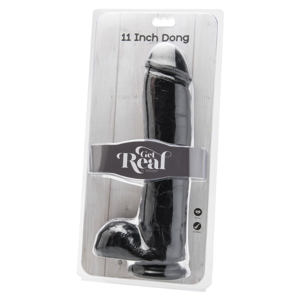 ToyJoy Get Real 11 Inch Dong With Balls Black - APLTD