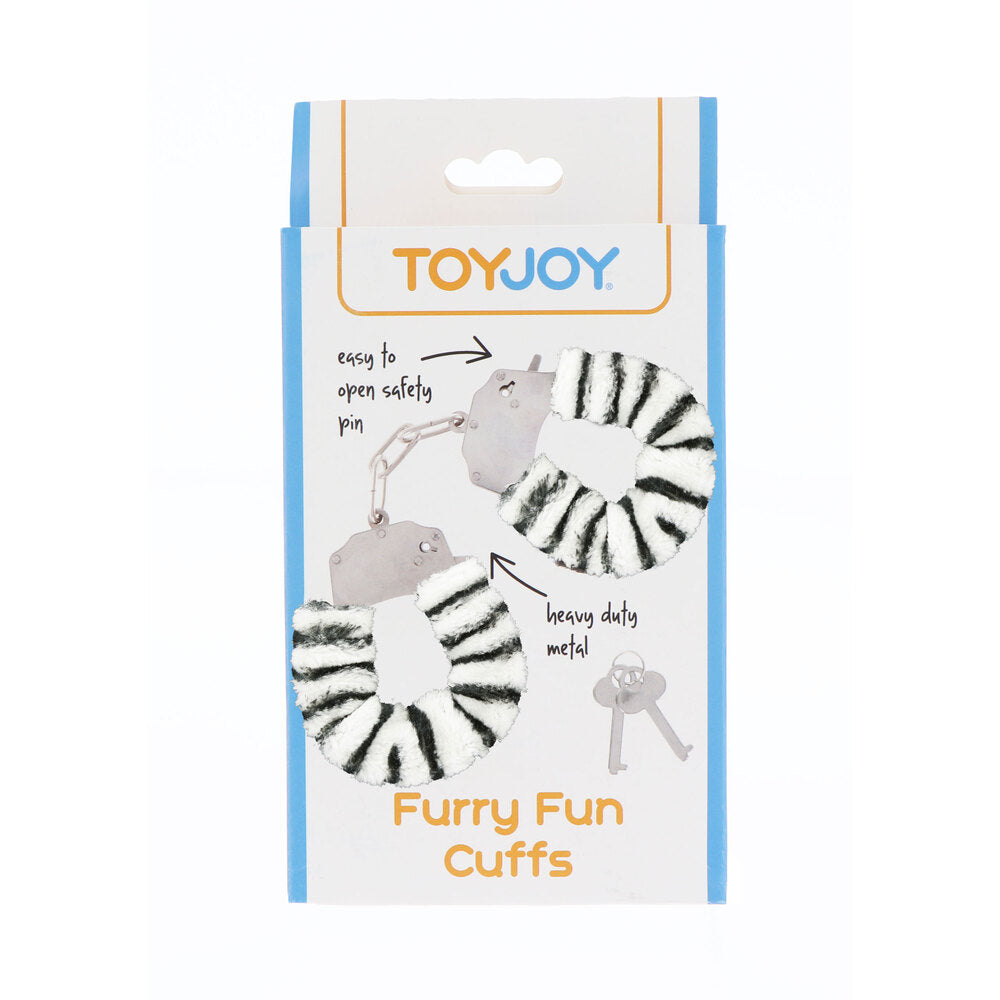 ToyJoy Furry Fun Wrist Cuffs Zebra - APLTD