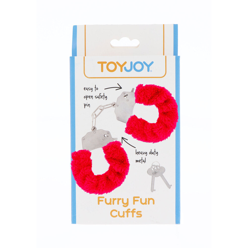 ToyJoy Furry Fun Wrist Cuffs Red - APLTD