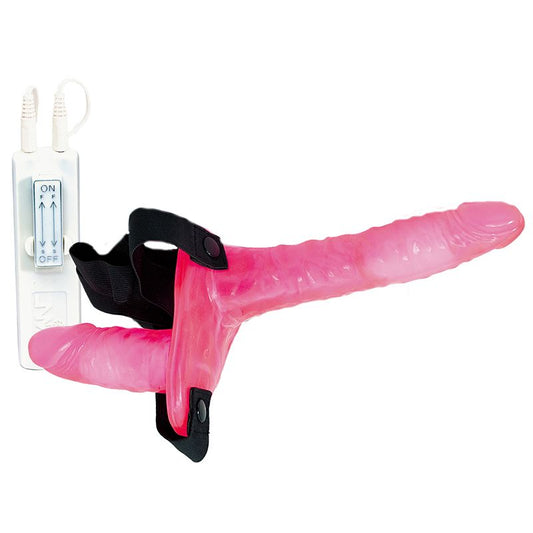 Joyride Pink Duo Double Penis Vibrating Dildo Strap On - APLTD