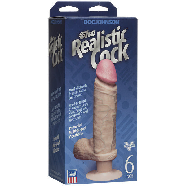 The Realistic Cock 6 Inch Vibrating Dildo Flesh Pink - APLTD