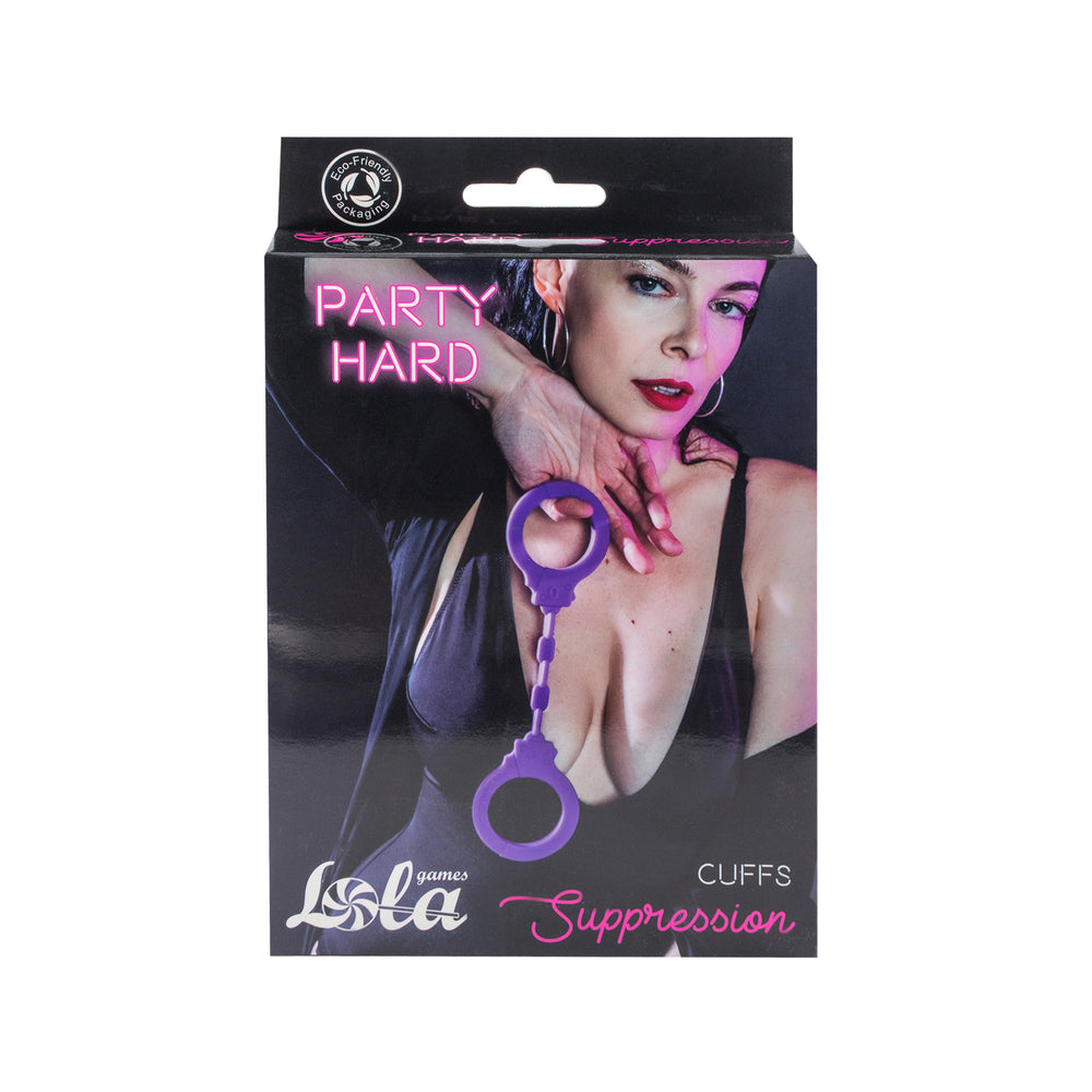 Lola Party Hard Suppression Silicone Handcuffs Purple - APLTD