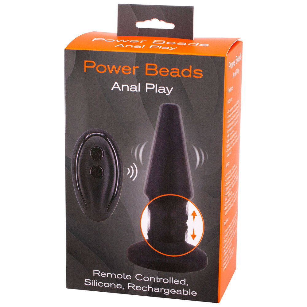 Power Beads Anal Play Rimming And Vibrating Butt Plug - Adults Play