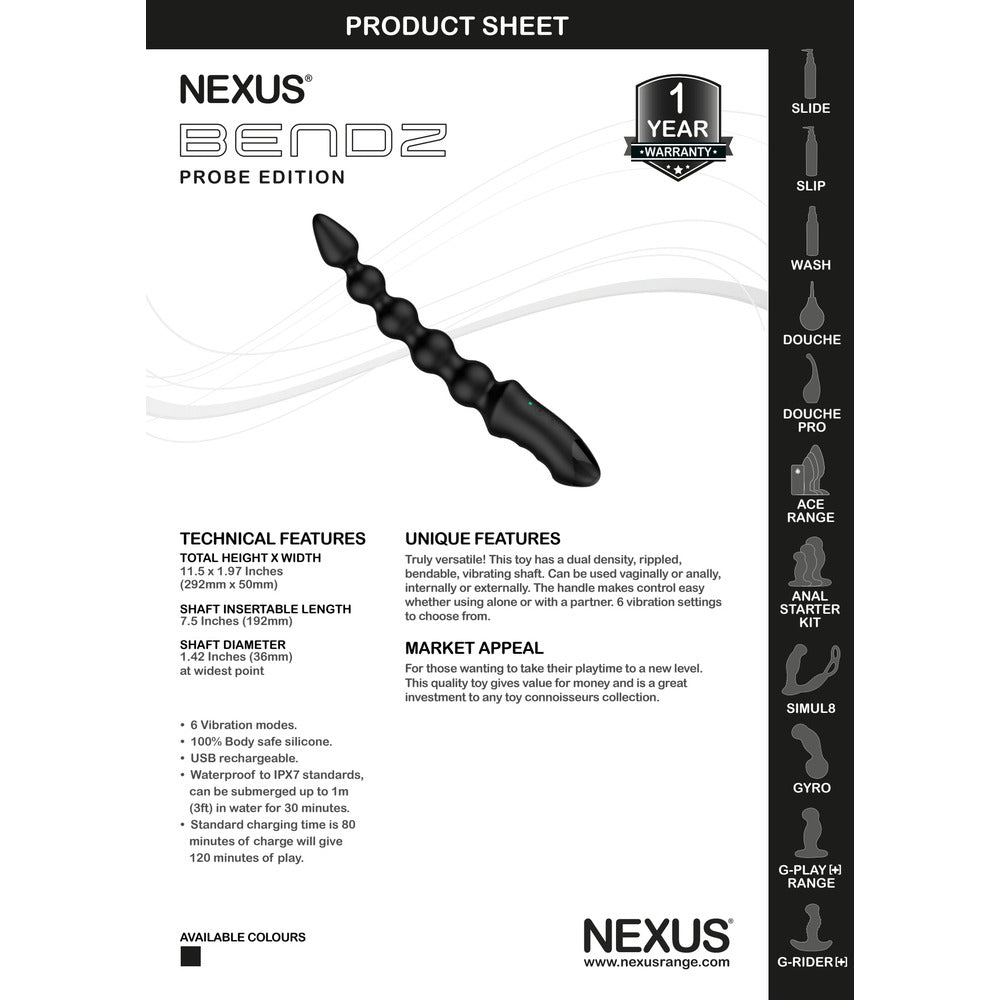 Nexus Bendz Vibrating Anal Probe - APLTD