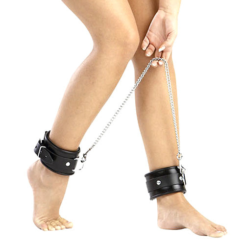 Leather And Chain Ankle Leg Restraint - APLTD