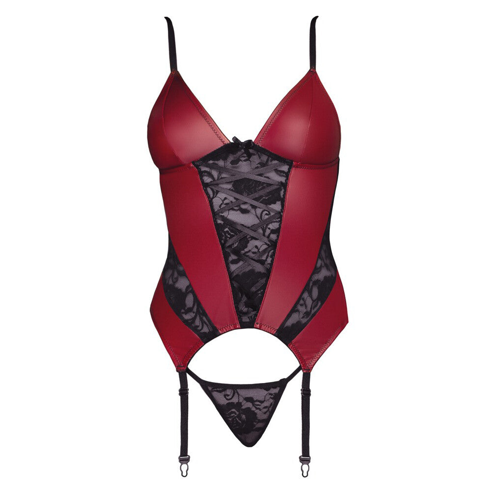 Cottelli Basque and Thong With Lace - APLTD