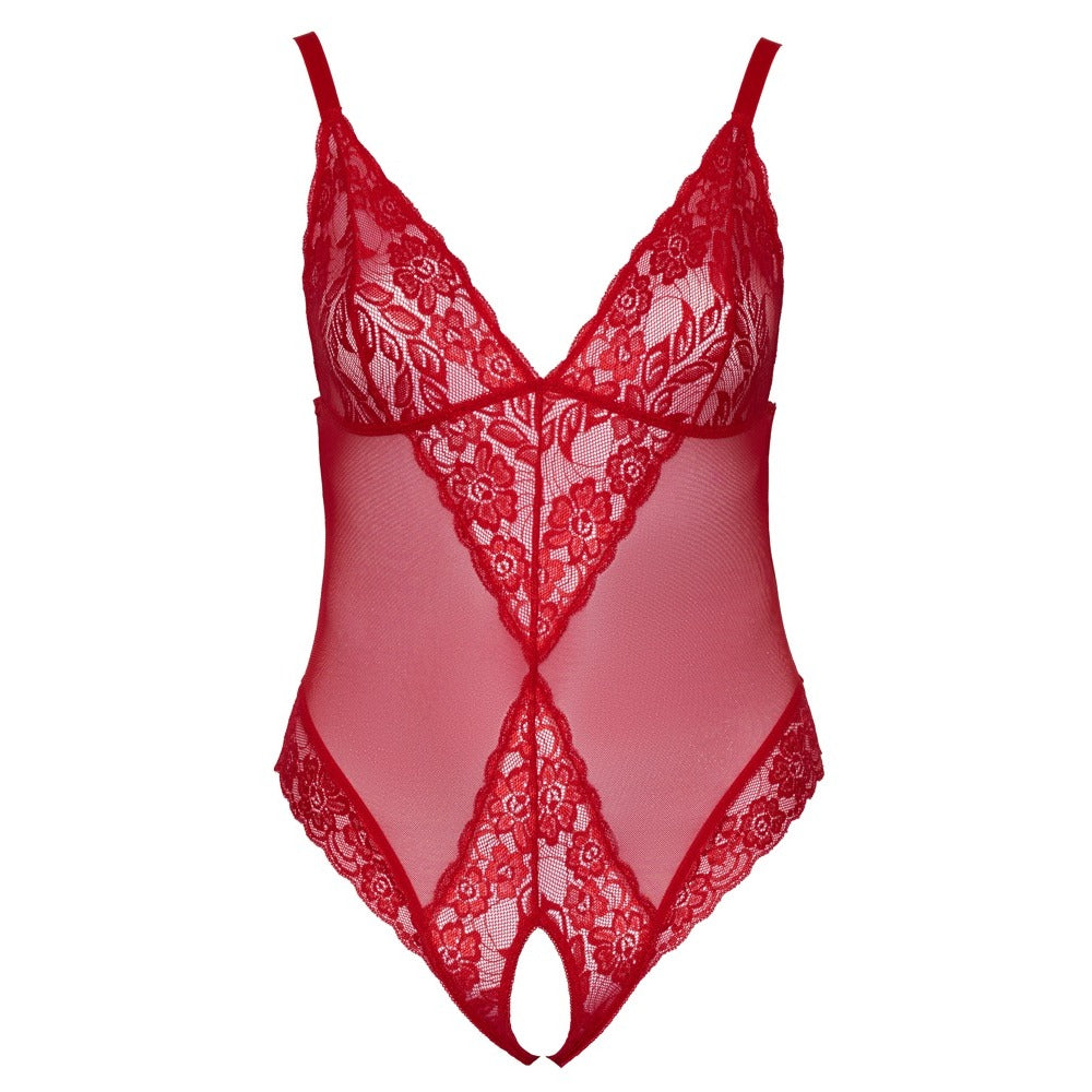 Cottelli Curves Crotchless Body Red - APLTD