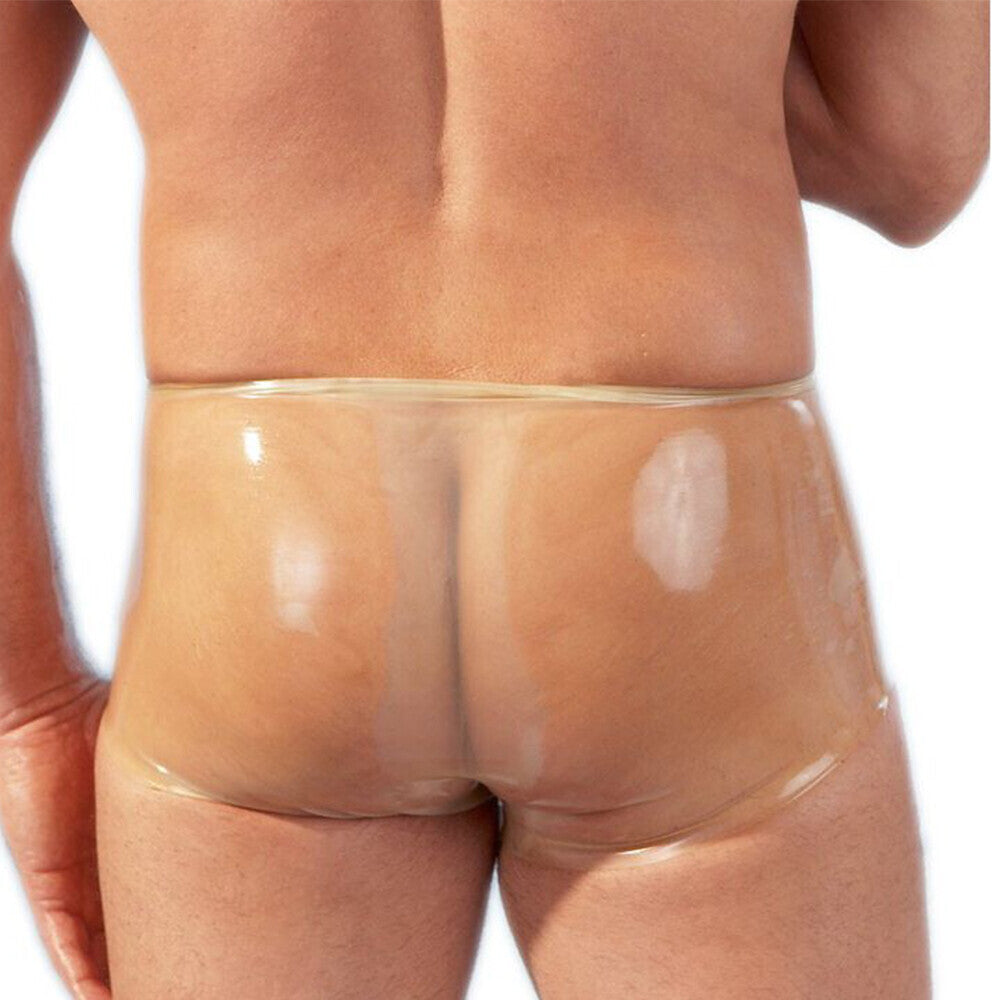Latex Boxers With Penis Sleeve Clear - APLTD