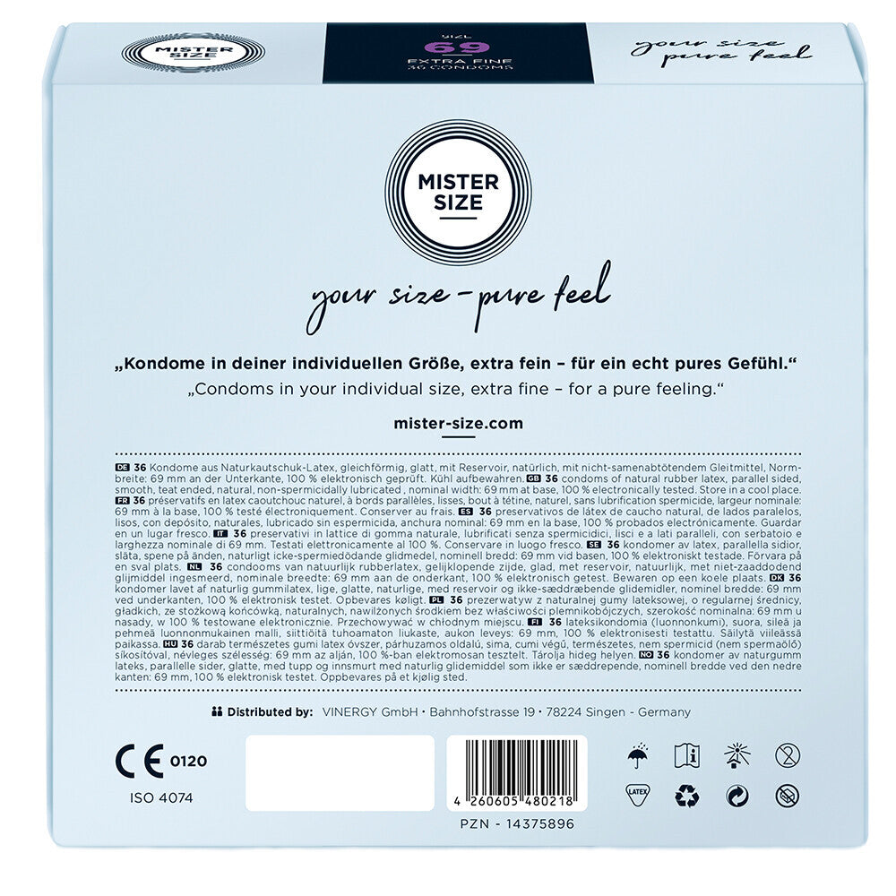 Mister Size 69mm Your Size Pure Feel Condoms 36 Pack - APLTD