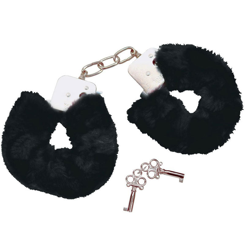 Bad Kitty Black Plush Handcuffs - APLTD