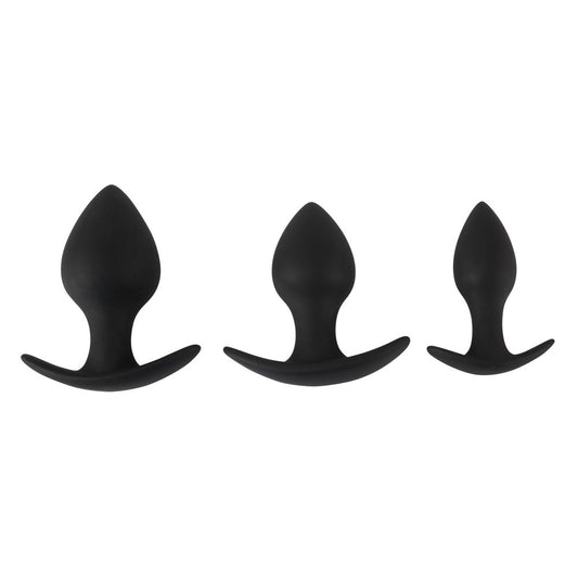 Black Velvet Silicone Three Piece Anal Training Set - APLTD