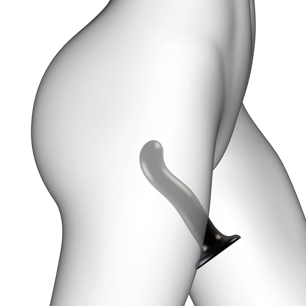 Strap On Me Prostate and G Spot Curved Dildo Medium Black - APLTD