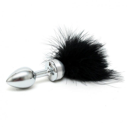 Small Butt Plug With Black Feathers - APLTD