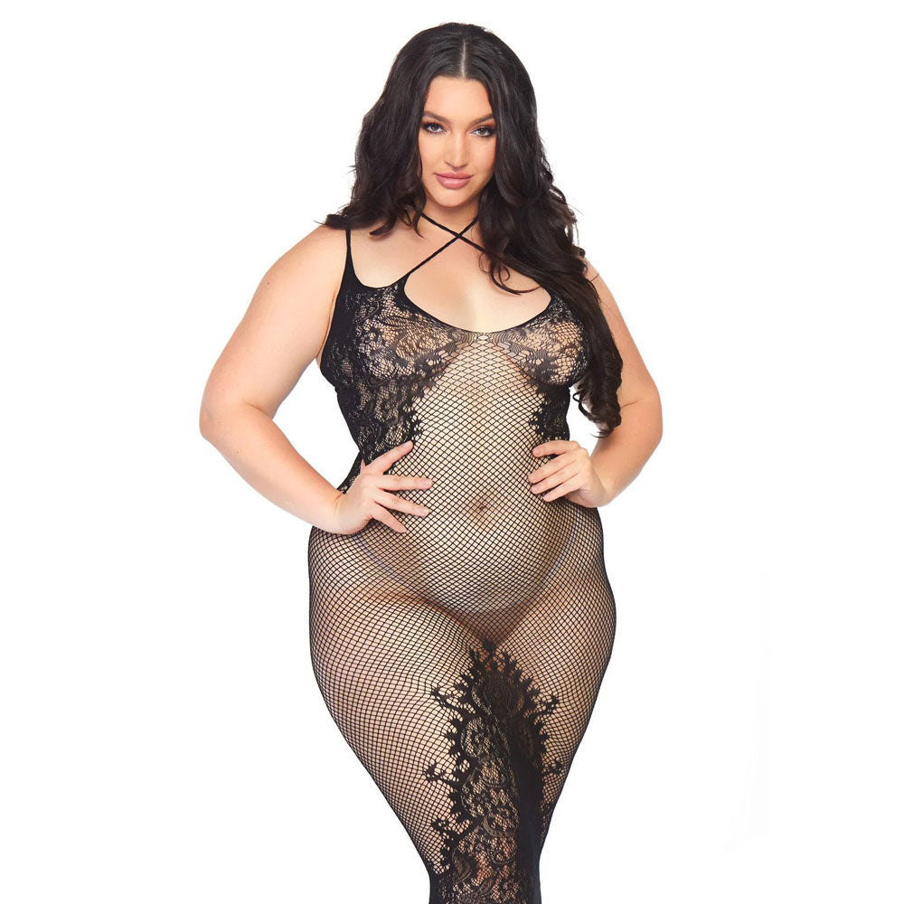 Leg Avenue Dual Strap Halter Dress Plus Size UK 18 to 22 - APLTD