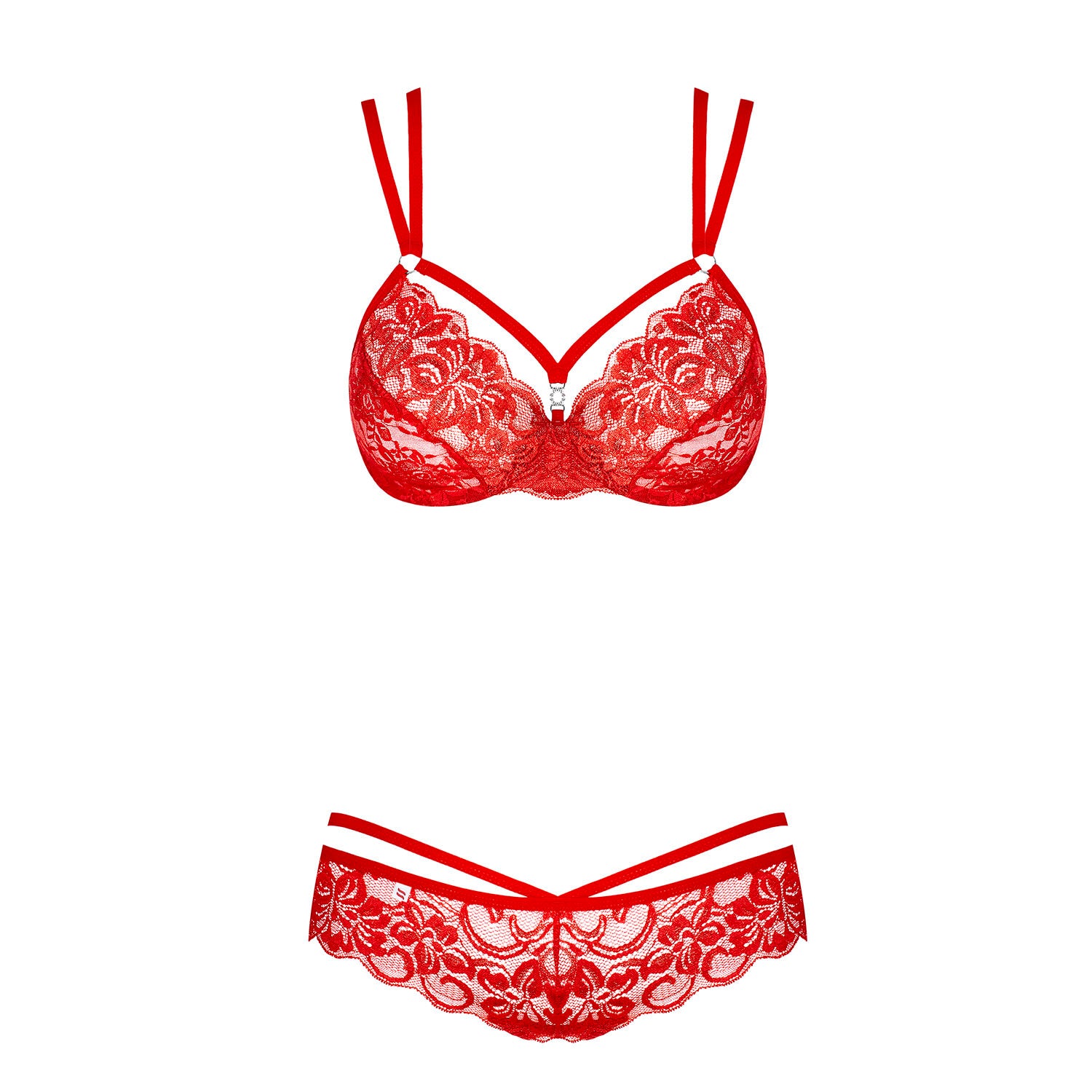 Red Lace Bra And GString - APLTD