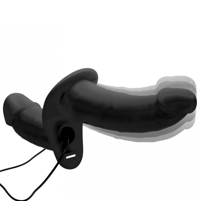 Power Pegger Silicone Vibrating Double Dildo With Harness - APLTD