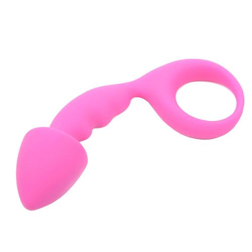 Pink Silicone Curved Comfort Butt Plug - APLTD
