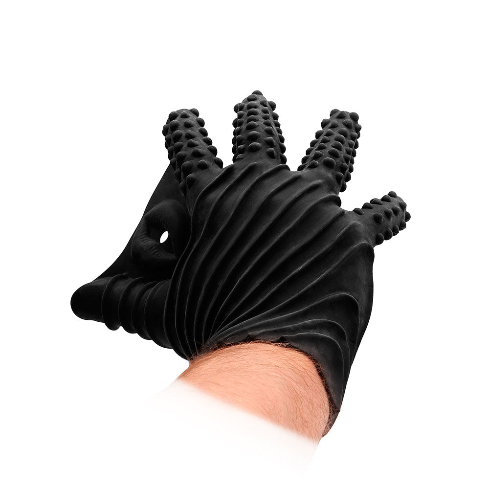 Fist It Black Textured Masturbation Glove - APLTD