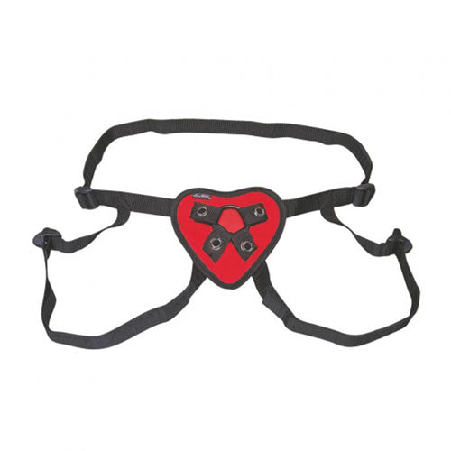 Lux Fetish Red Heart Strap On Harness - APLTD
