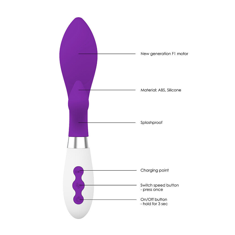 Achelois Rechargeable Vibrator Purple - APLTD