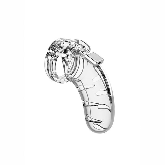 Man Cage 03 Male 4.5 Inch Clear Chastity Cage - APLTD