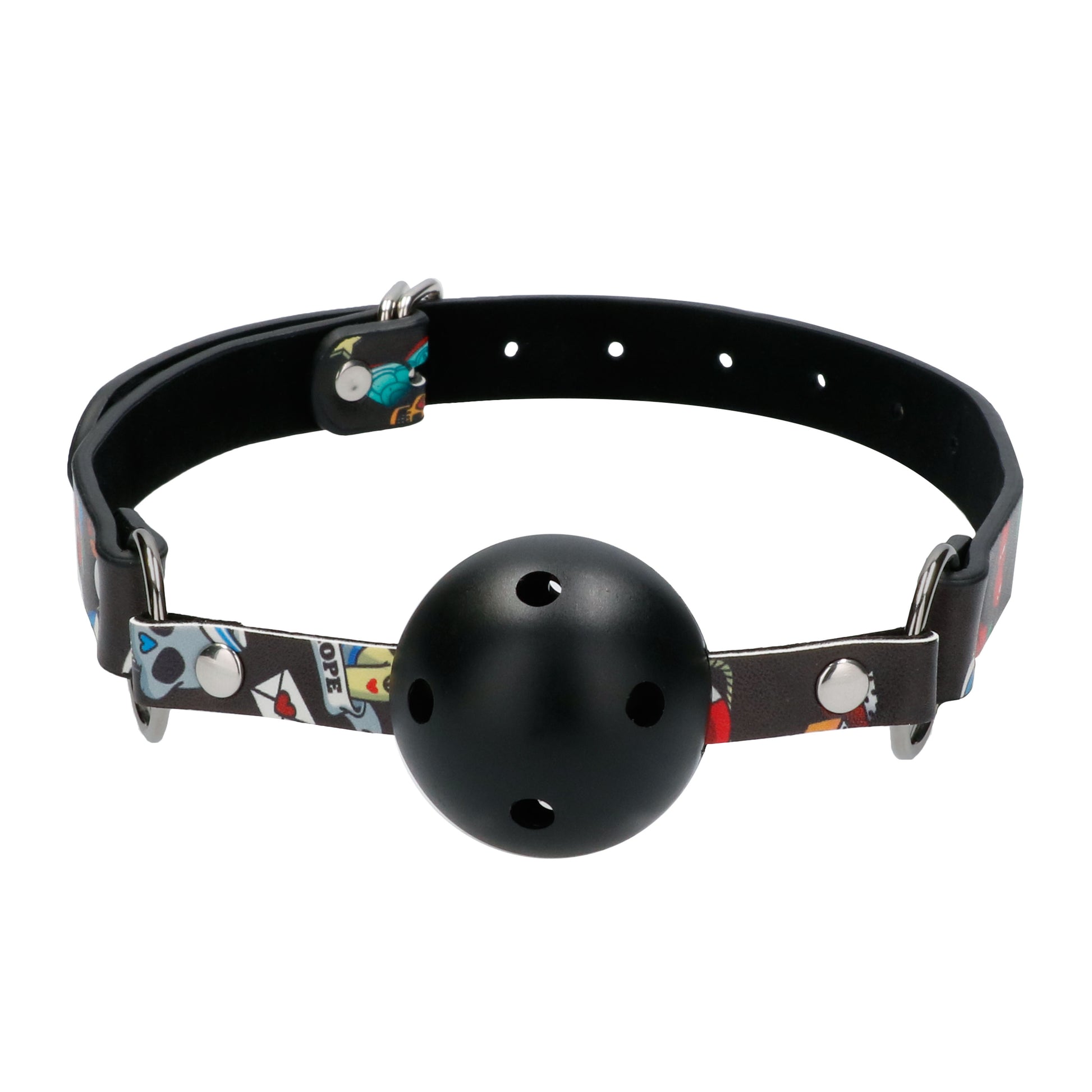 Ouch Breathable Ball Gag With Printed Leather Straps - APLTD
