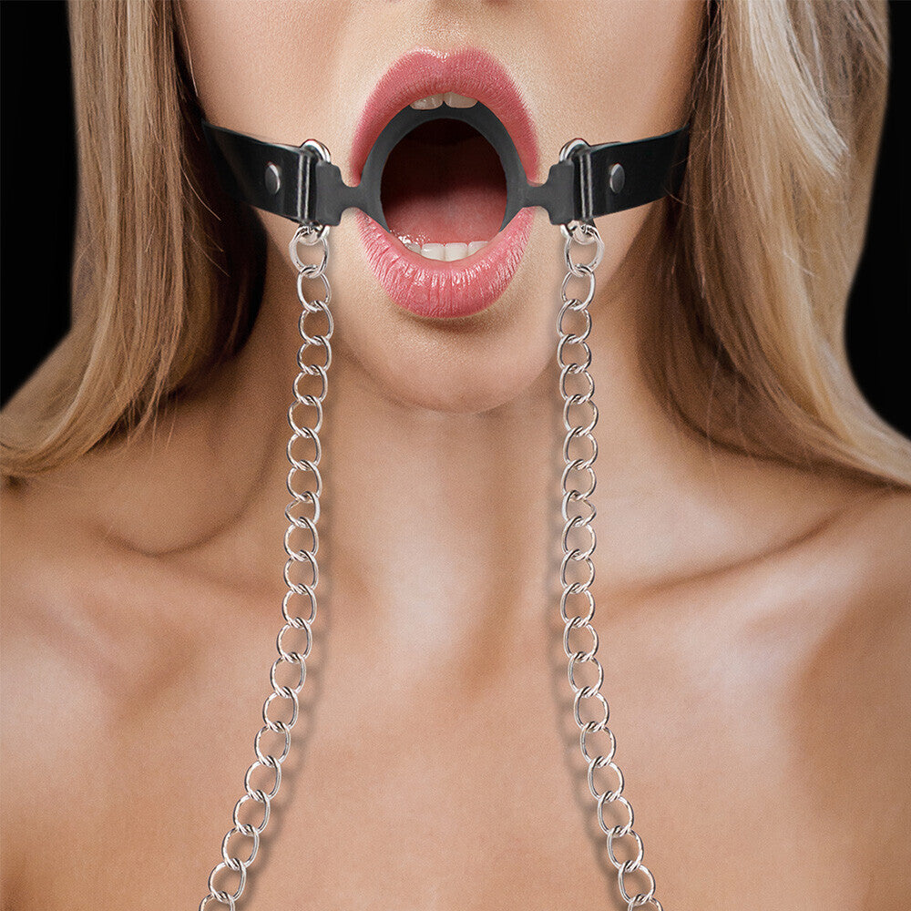 Ouch O Ring Gag With Nipple Clamps - APLTD