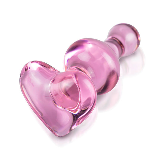 Icicles No.75 Pink Heart Glass Butt Plug - APLTD