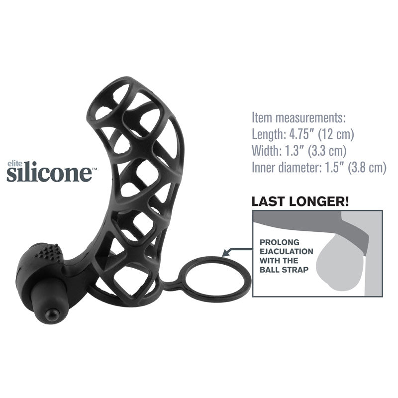 Fantasy Xtensions Silicone Extreme Power Vibrating Cock Cage - APLTD