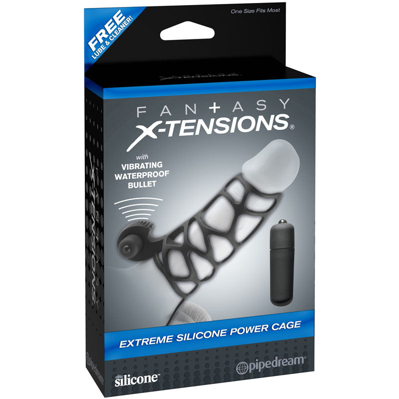 Fantasy Xtensions Silicone Extreme Power Vibrating Cock Cage - APLTD