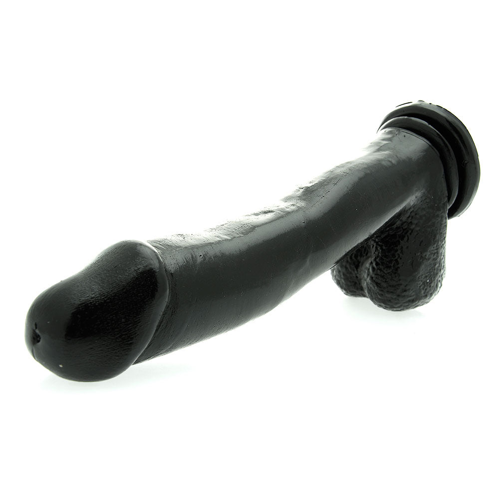 Basix 12 Inch Dong With Suction Cup Black - APLTD
