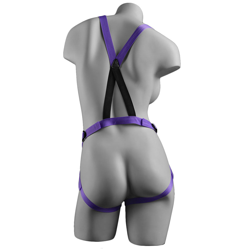 Dillio Strap On Suspender Harness With Silicone 7 Inch Purple Do - APLTD