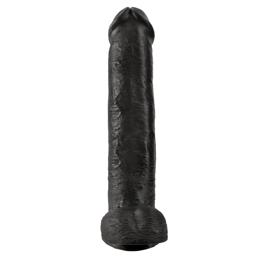 King Cock 15 Inch Cock with Balls Black - APLTD