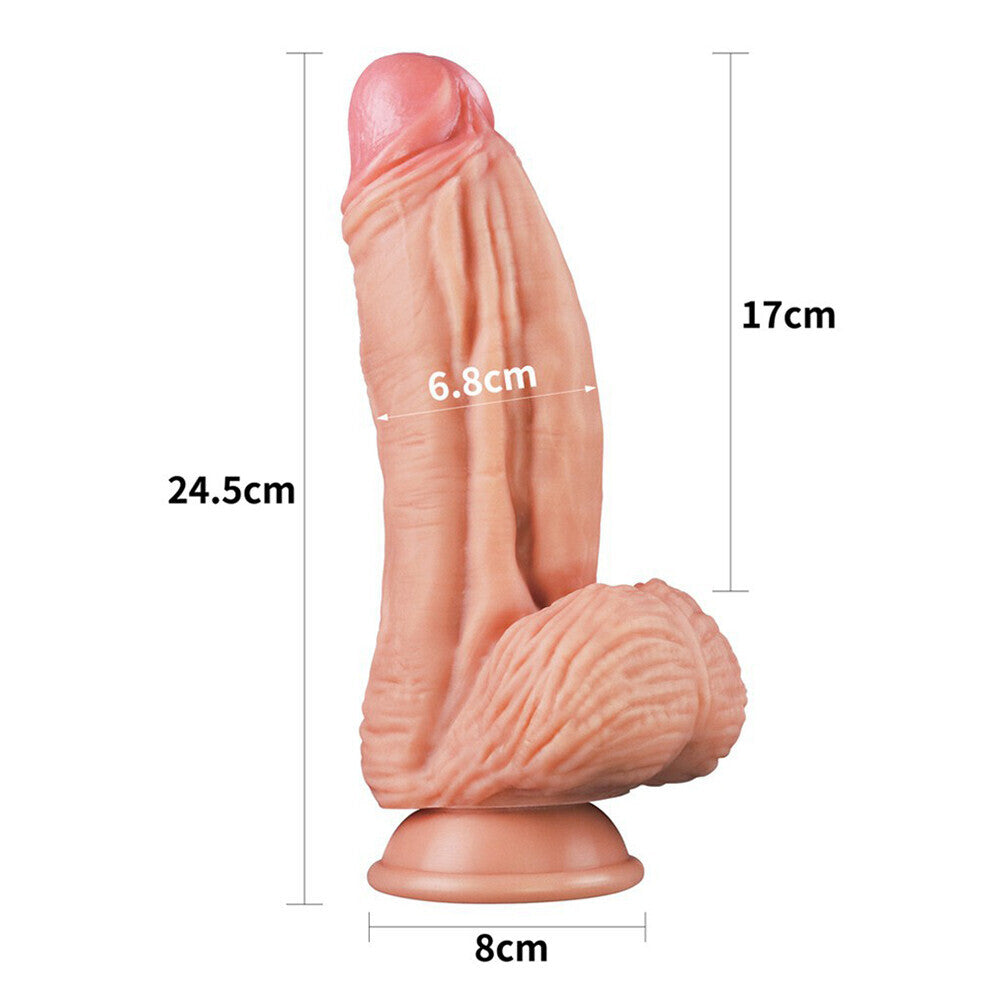 Lovetoy 10 Inch Dual Layered Silicone Cock - APLTD