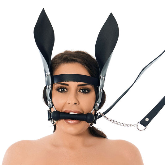 Horsebit Mouth Gag With Reins And Ears - APLTD