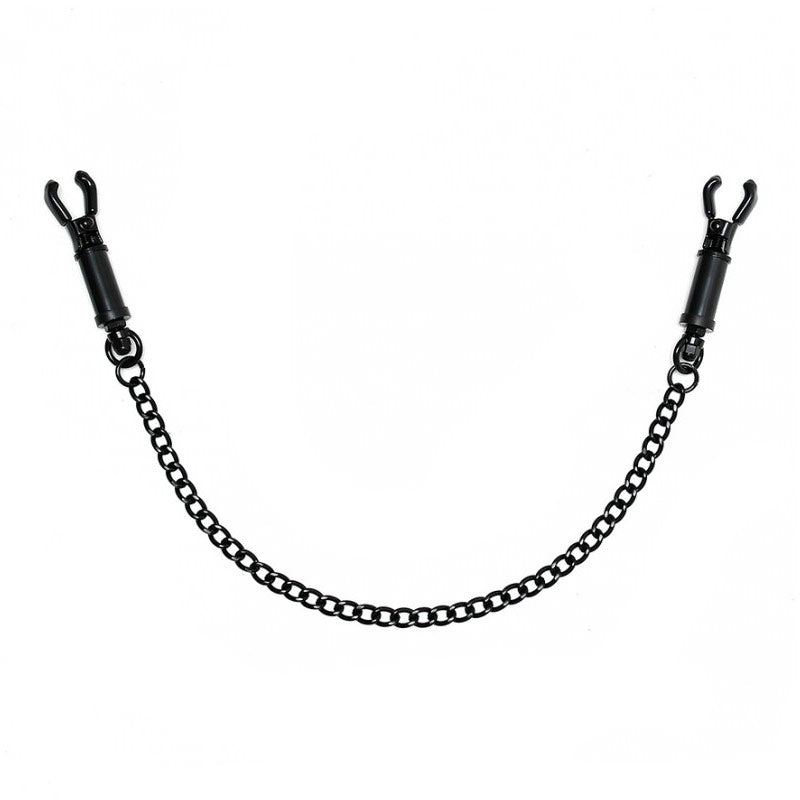 Black Metal Adjustable Nipple Clamps With Chain - APLTD