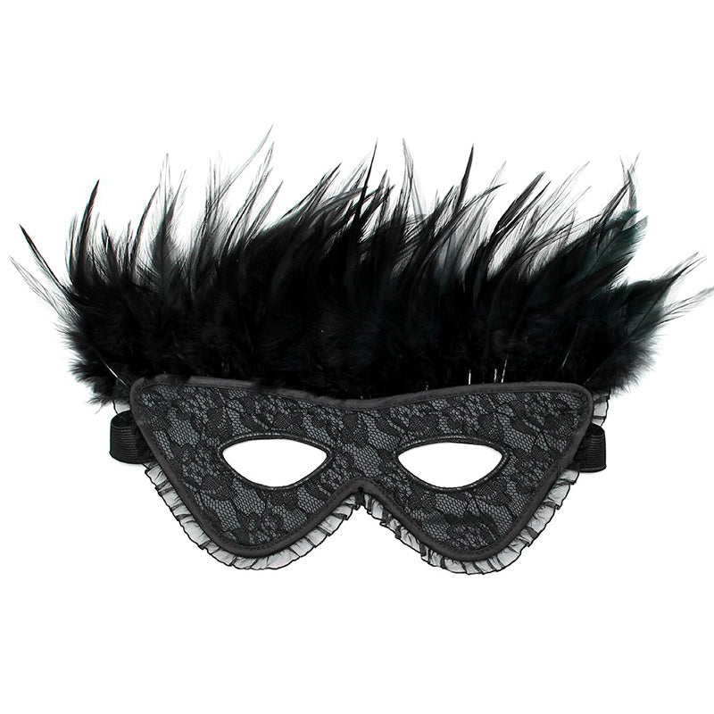 Satin Look Feather Mask - APLTD